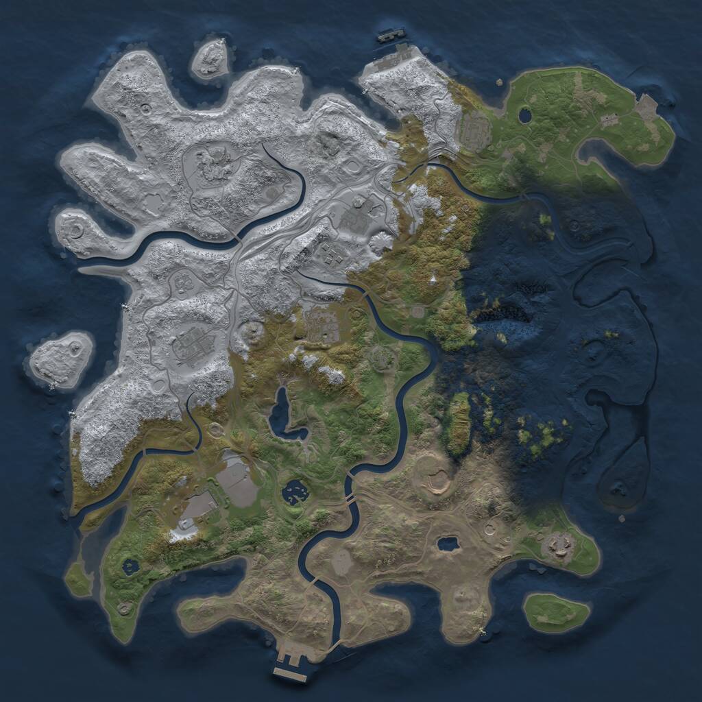 Rust Map: Procedural Map, Size: 4250, Seed: 1390476427, 16 Monuments