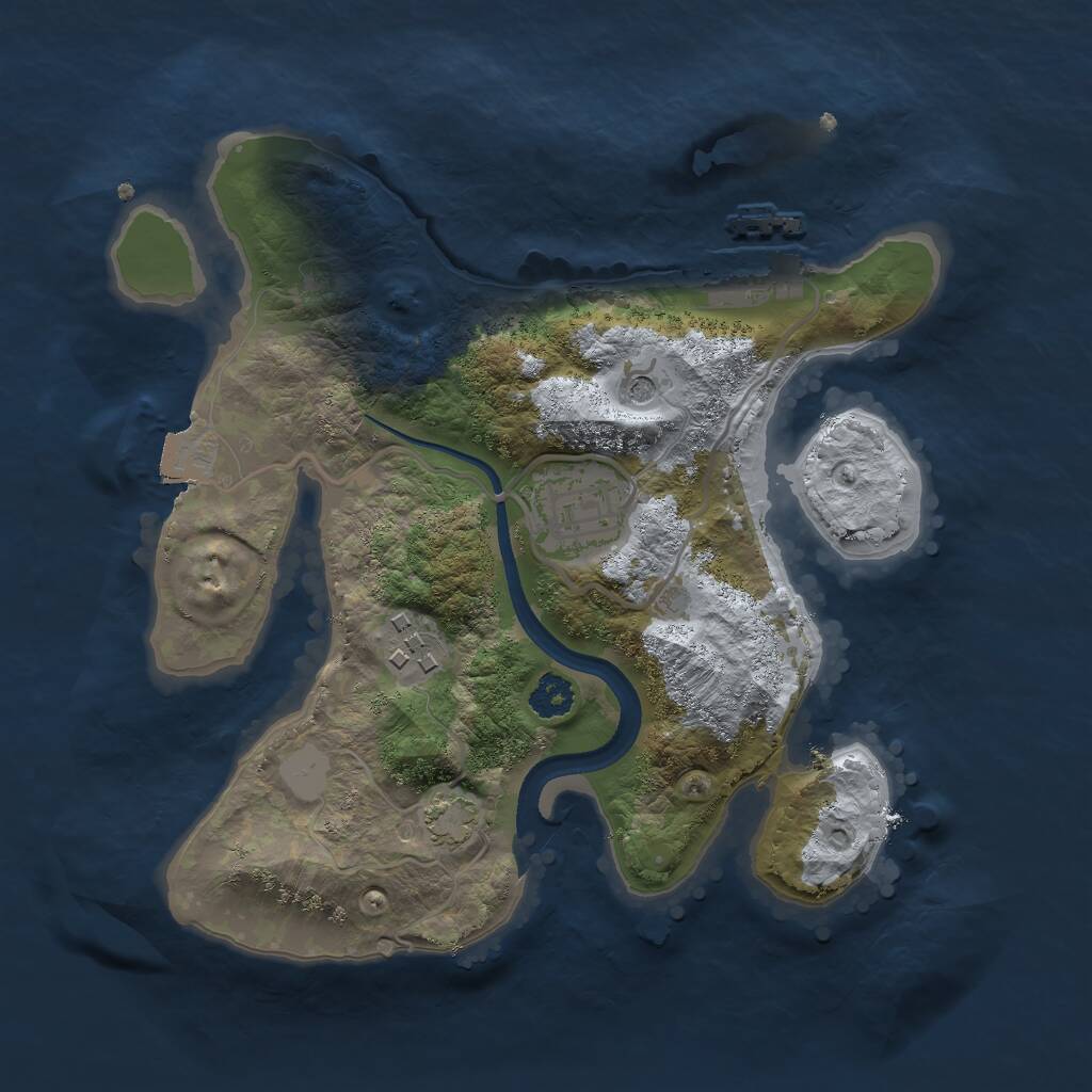 Rust Map: Procedural Map, Size: 2500, Seed: 2112531493, 6 Monuments