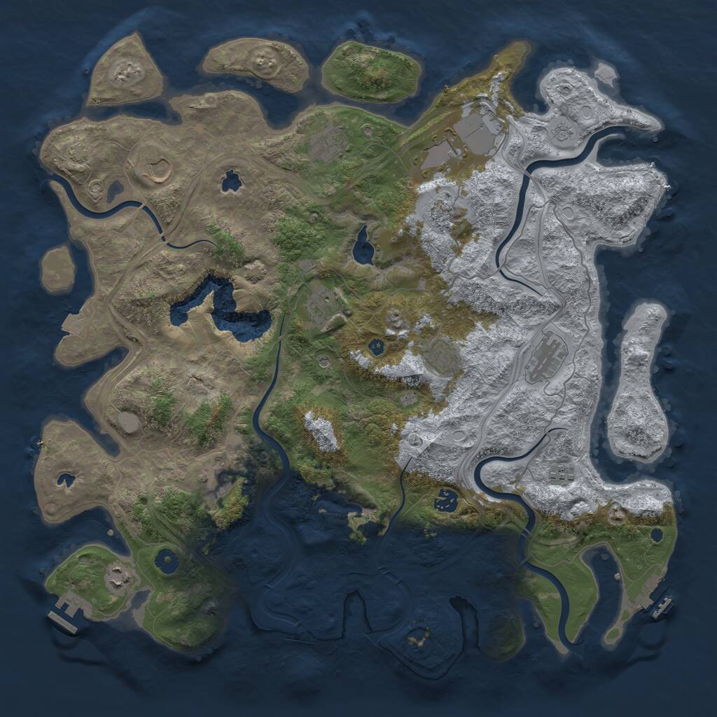 Rust Map: Procedural Map, Size: 4500, Seed: 353454097, 17 Monuments