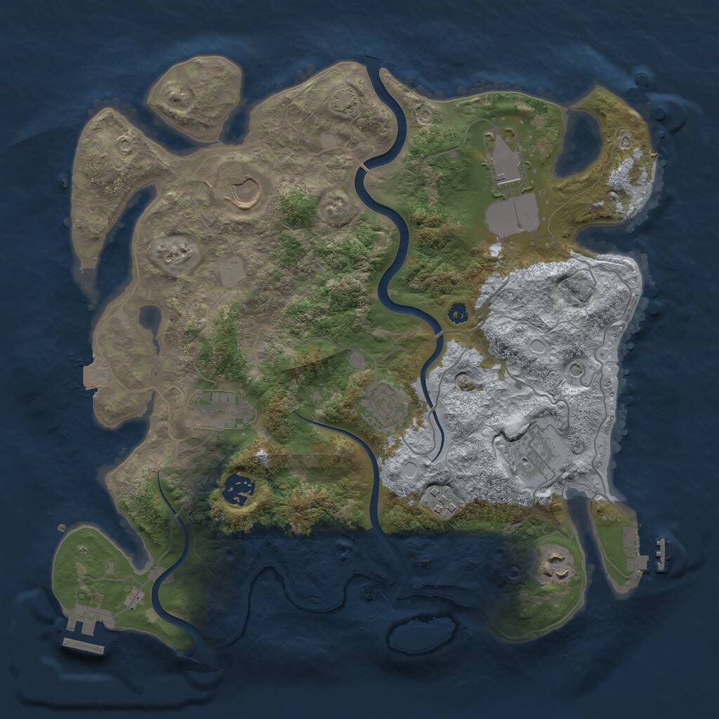 Rust Map: Procedural Map, Size: 3500, Seed: 1899883040, 13 Monuments