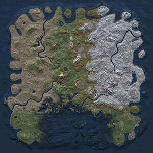 Thumbnail Rust Map: Procedural Map, Size: 6000, Seed: 1668507367, 17 Monuments