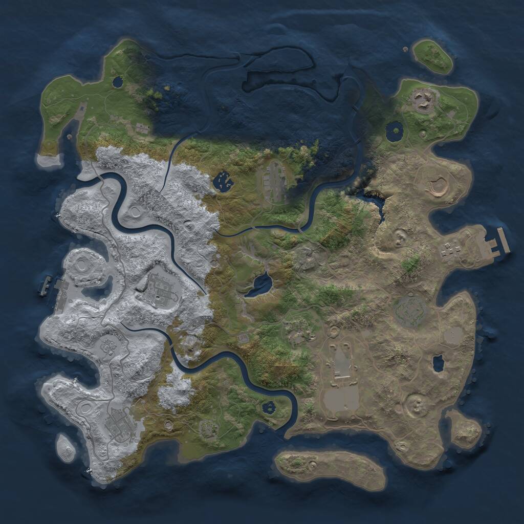 Rust Map: Procedural Map, Size: 4000, Seed: 1608805350, 16 Monuments