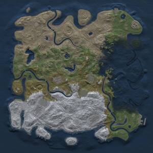 Thumbnail Rust Map: Procedural Map, Size: 4500, Seed: 843317739, 17 Monuments