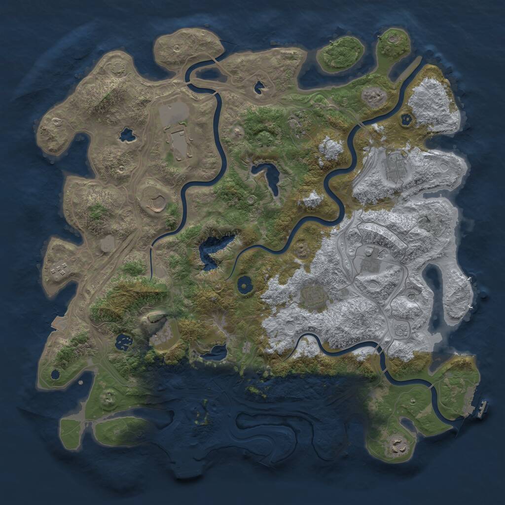 Rust Map: Procedural Map, Size: 4500, Seed: 5563586, 16 Monuments