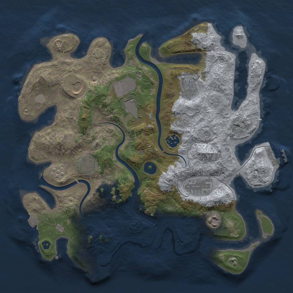 Rust Map: Procedural Map, Size: 3500, Seed: 982126465, 14 Monuments