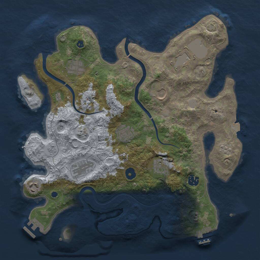 Rust Map: Procedural Map, Size: 3500, Seed: 1152060749, 15 Monuments