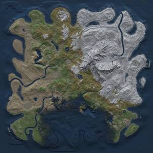 Thumbnail Rust Map: Procedural Map, Size: 5000, Seed: 779239881, 16 Monuments