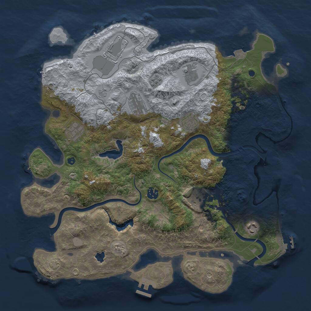 Rust Map: Procedural Map, Size: 4000, Seed: 619875487, 15 Monuments