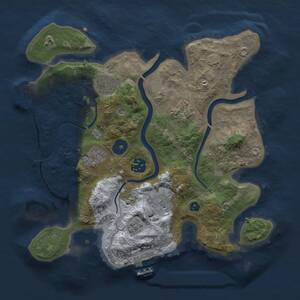 Thumbnail Rust Map: Procedural Map, Size: 3000, Seed: 1991030633, 11 Monuments