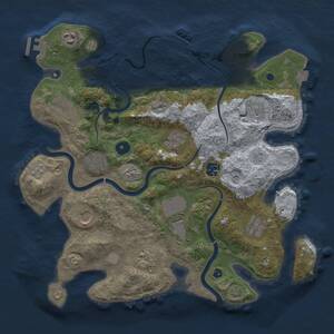 Thumbnail Rust Map: Procedural Map, Size: 3650, Seed: 76107355, 17 Monuments