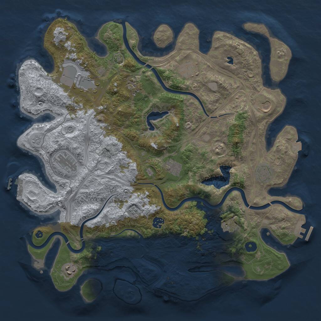 Rust Map: Procedural Map, Size: 4250, Seed: 345777, 17 Monuments