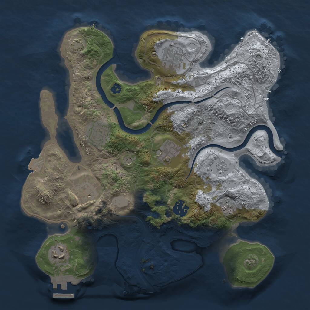 Rust Map: Procedural Map, Size: 3000, Seed: 657820439, 12 Monuments
