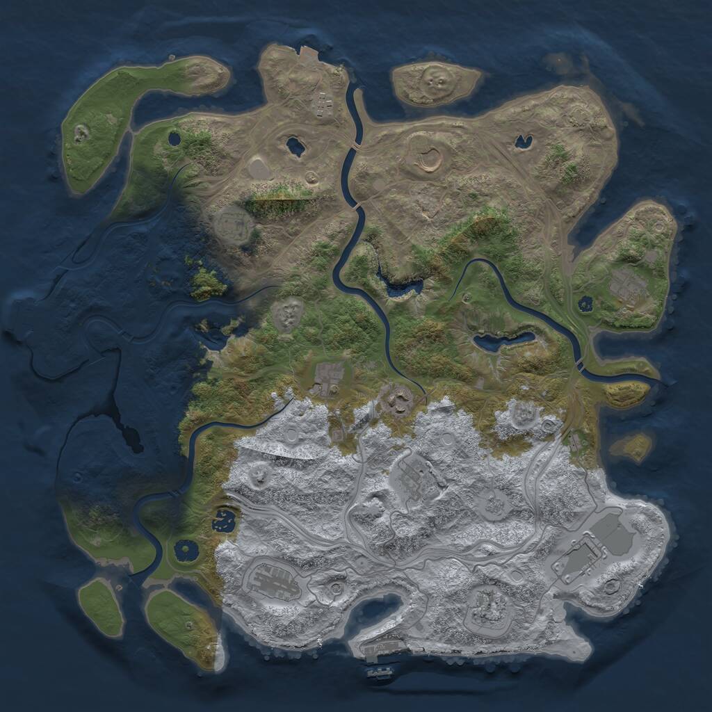 Rust Map: Procedural Map, Size: 4500, Seed: 506784858, 17 Monuments
