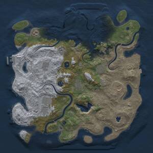 Thumbnail Rust Map: Procedural Map, Size: 4000, Seed: 8888879, 16 Monuments