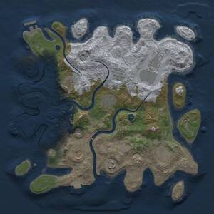 Thumbnail Rust Map: Procedural Map, Size: 3500, Seed: 1490740245, 13 Monuments