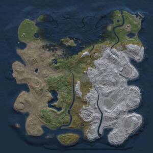 Thumbnail Rust Map: Procedural Map, Size: 4250, Seed: 1761648543, 16 Monuments