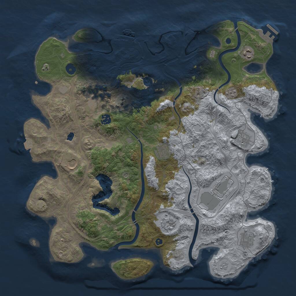 Rust Map: Procedural Map, Size: 4250, Seed: 1761648543, 16 Monuments