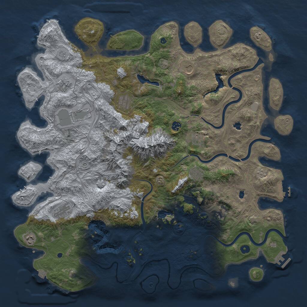 Rust Map: Procedural Map, Size: 5000, Seed: 823637481, 17 Monuments