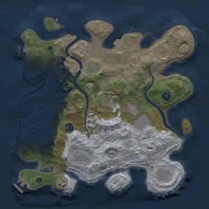 Thumbnail Rust Map: Procedural Map, Size: 3500, Seed: 1408252380, 15 Monuments