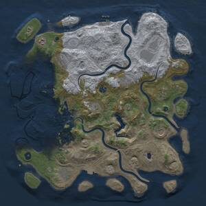 Thumbnail Rust Map: Procedural Map, Size: 4250, Seed: 1722311527, 17 Monuments