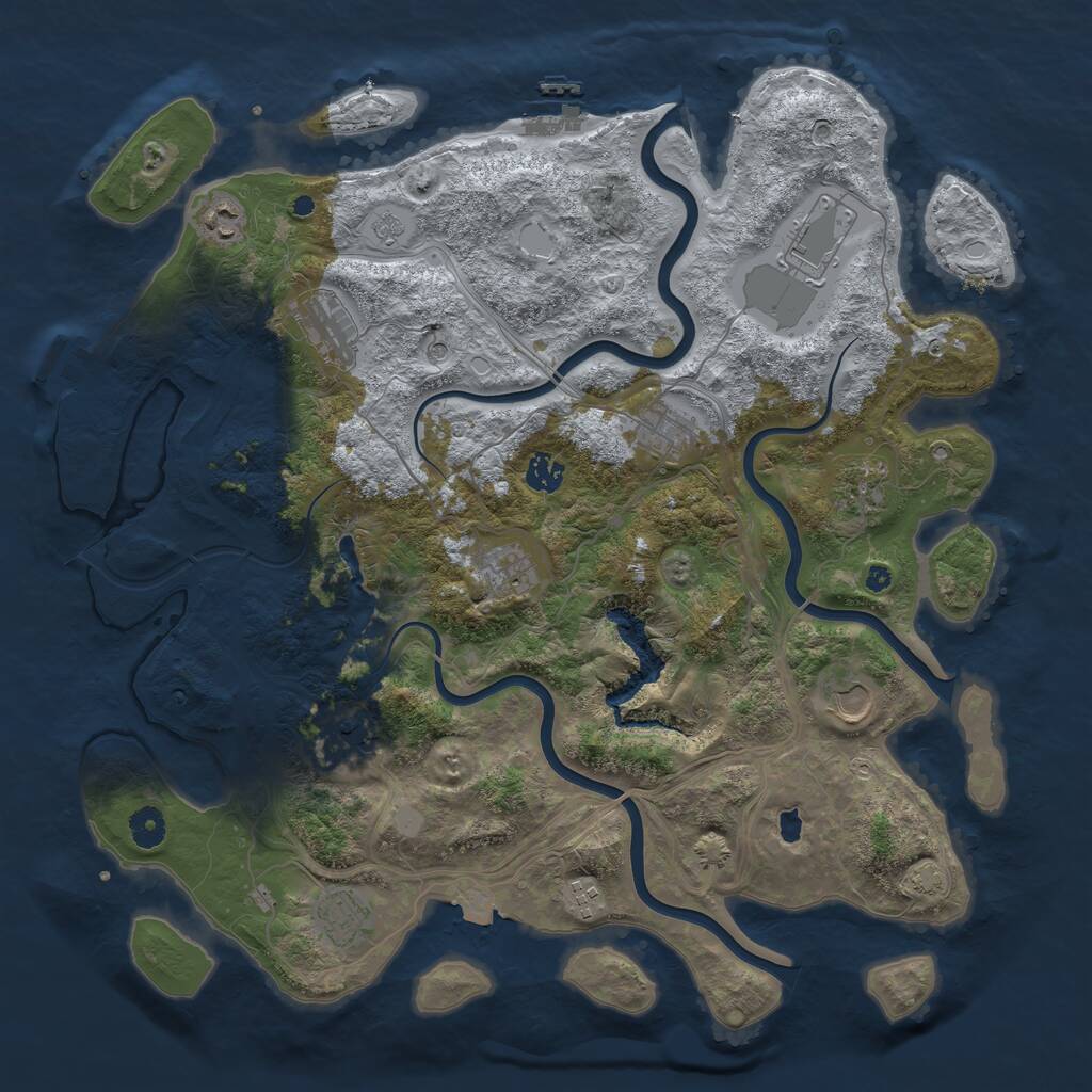 Rust Map: Procedural Map, Size: 4250, Seed: 1722311527, 17 Monuments