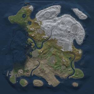 Thumbnail Rust Map: Procedural Map, Size: 3500, Seed: 1445961815, 14 Monuments