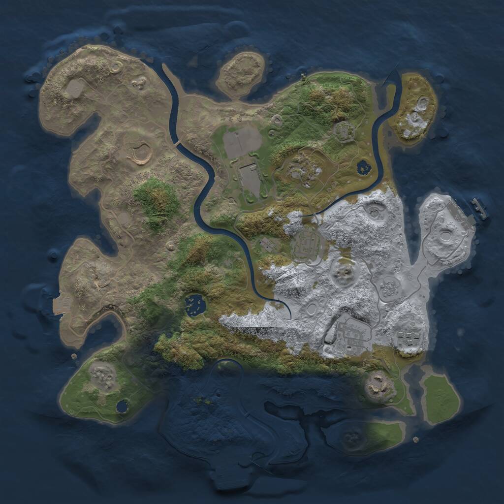 Rust Map: Procedural Map, Size: 3500, Seed: 1906372352, 14 Monuments