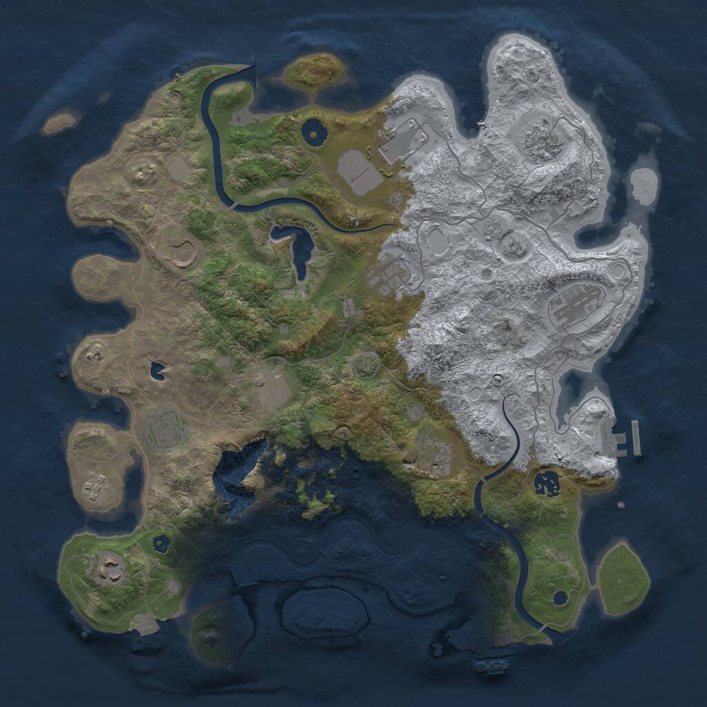 Rust Map: Procedural Map, Size: 4000, Seed: 4322, 17 Monuments