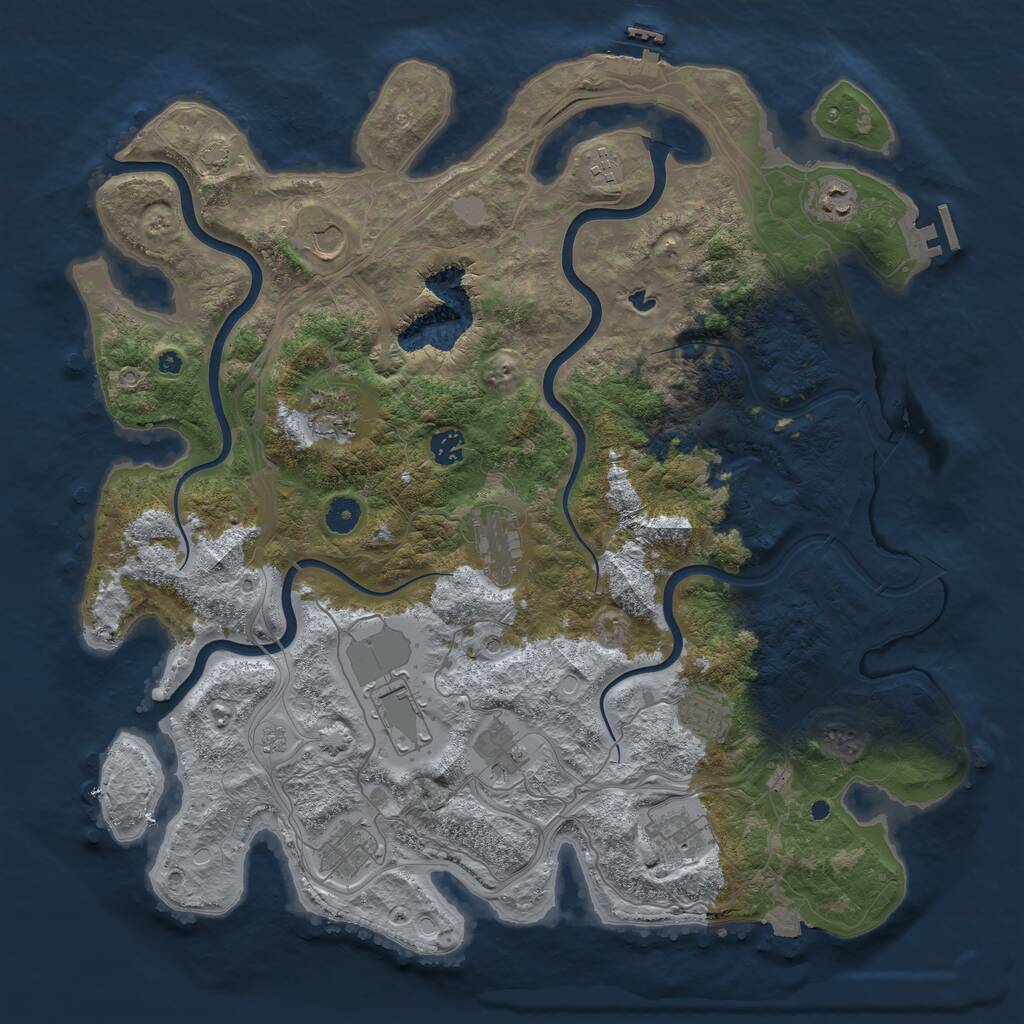 Rust Map: Procedural Map, Size: 4374, Seed: 139824931, 17 Monuments