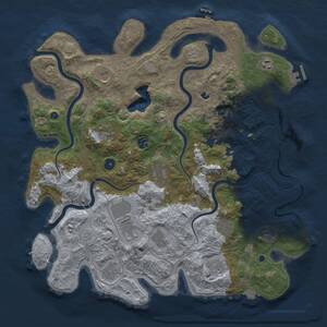 Thumbnail Rust Map: Procedural Map, Size: 4374, Seed: 139824931, 17 Monuments
