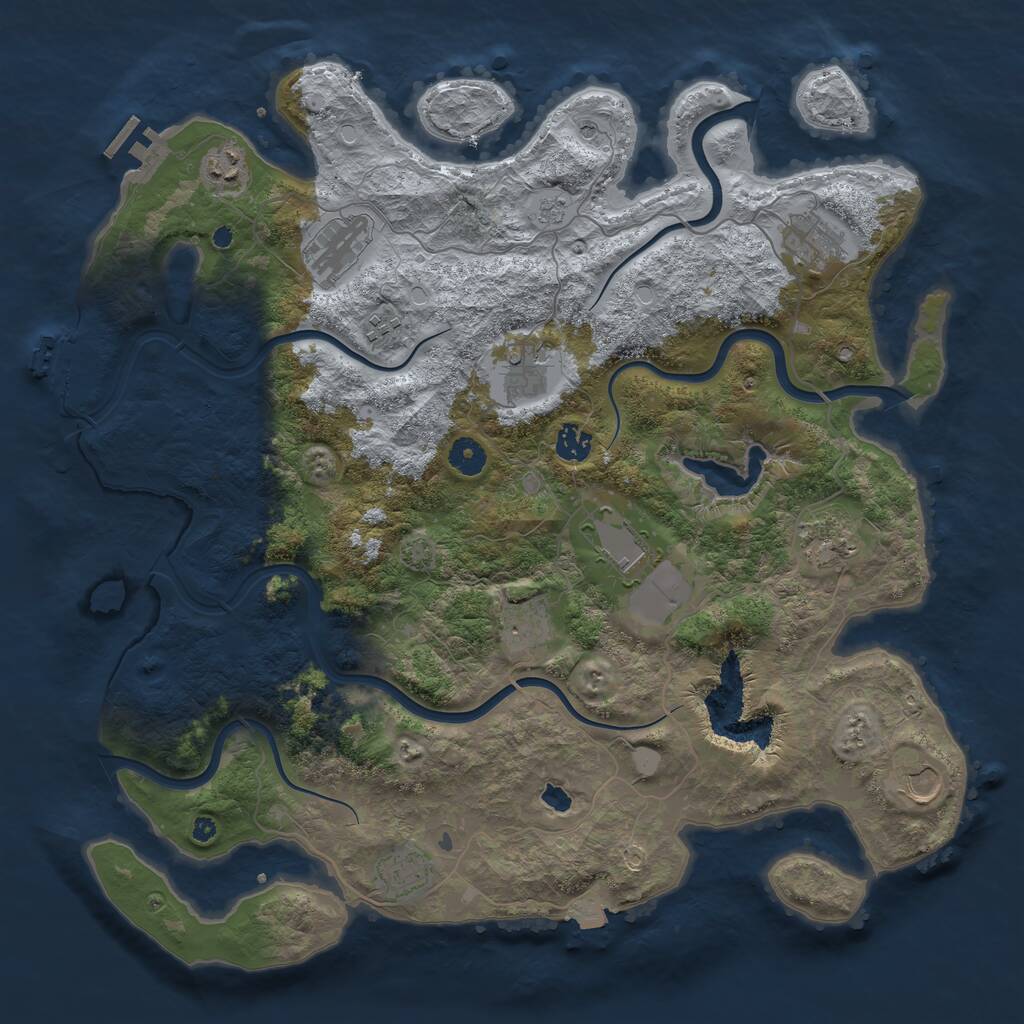 Rust Map: Procedural Map, Size: 4200, Seed: 483282835, 17 Monuments