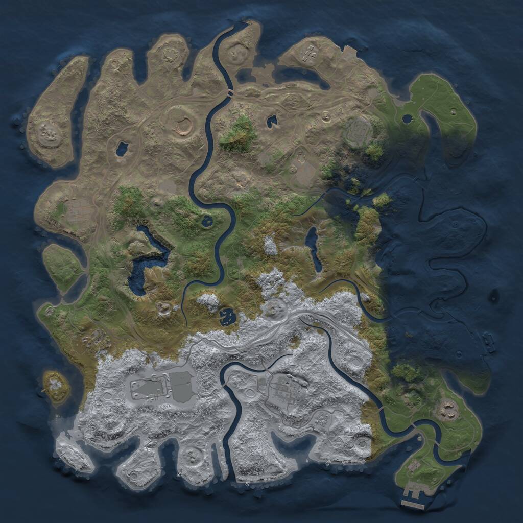 Rust Map: Procedural Map, Size: 4500, Seed: 682174008, 16 Monuments