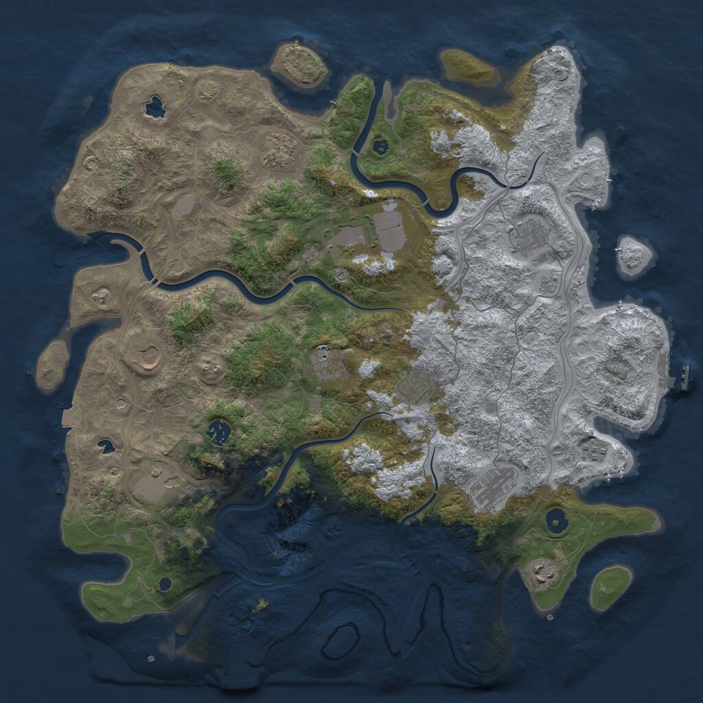Rust Map: Procedural Map, Size: 4500, Seed: 813344269, 17 Monuments