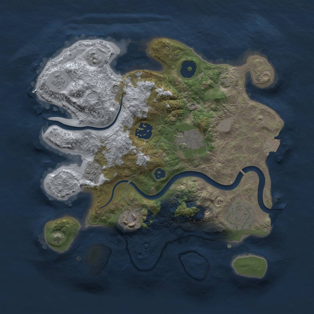 Rust Map: Procedural Map, Size: 2800, Seed: 1566802671, 9 Monuments
