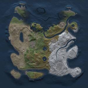 Thumbnail Rust Map: Procedural Map, Size: 3000, Seed: 1621349628, 11 Monuments