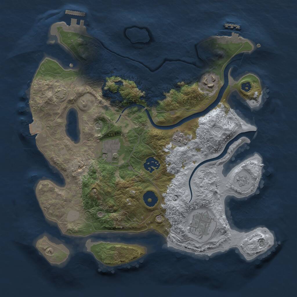 Rust Map: Procedural Map, Size: 3000, Seed: 1621349628, 11 Monuments