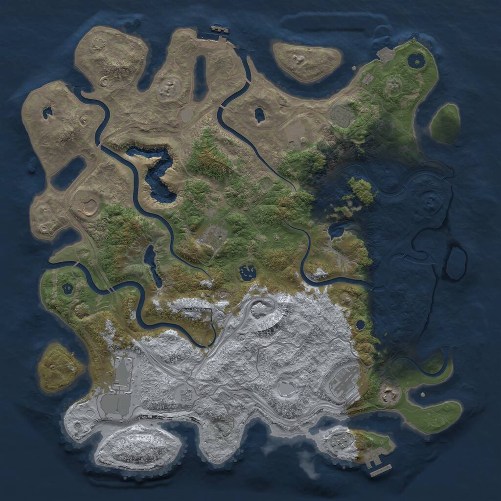 Rust Map: Procedural Map, Size: 4500, Seed: 1318510801, 15 Monuments