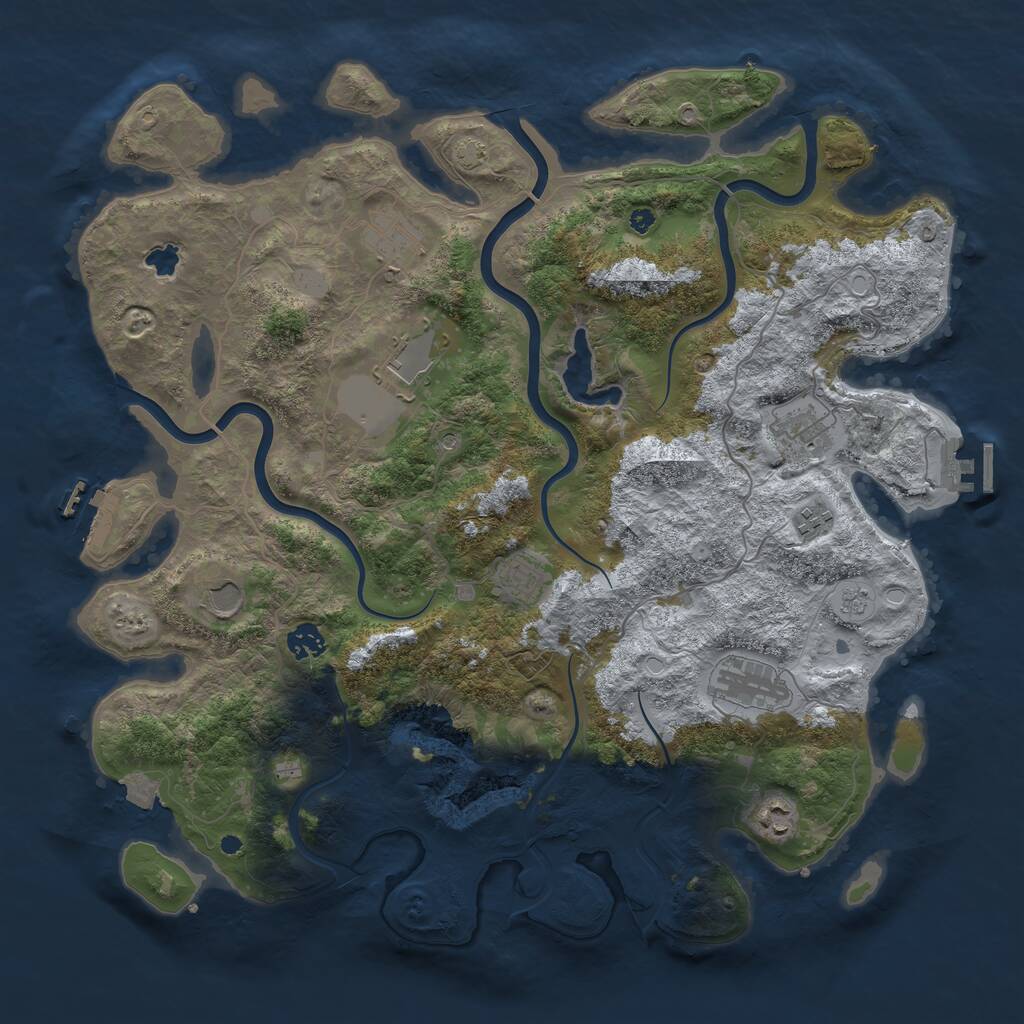 Rust Map: Procedural Map, Size: 4200, Seed: 323232, 15 Monuments