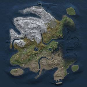 Thumbnail Rust Map: Procedural Map, Size: 3000, Seed: 53609077, 10 Monuments