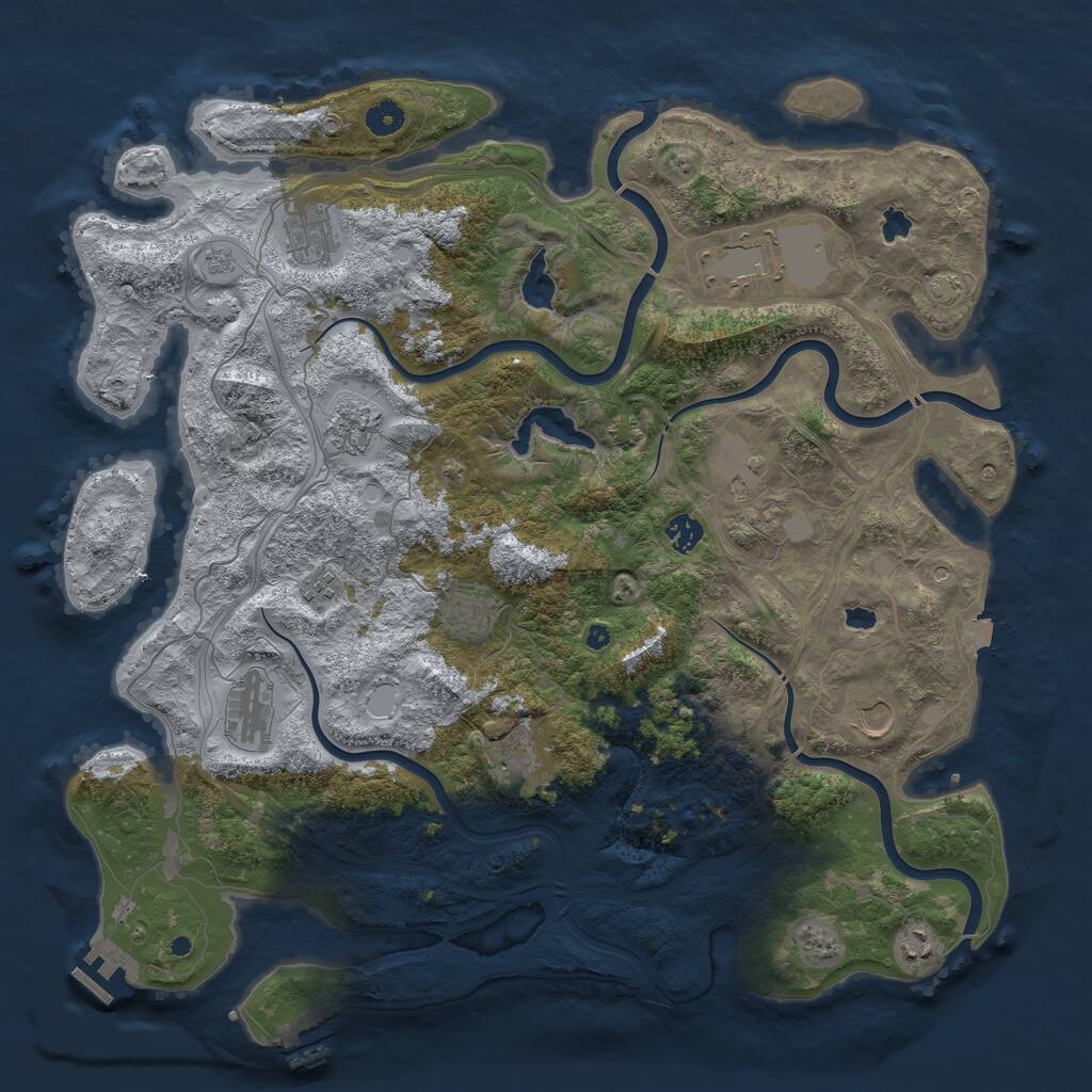Rust Map: Procedural Map, Size: 4500, Seed: 1778378017, 17 Monuments
