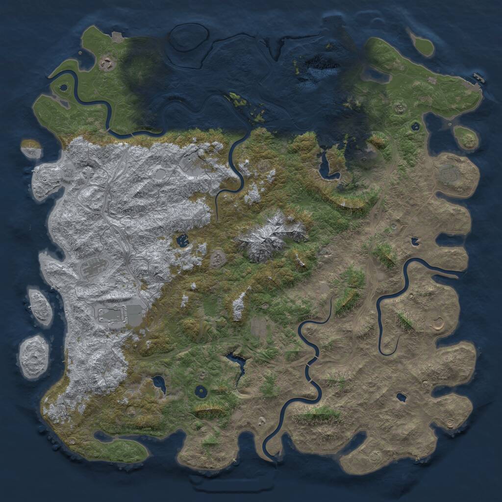 Rust Map: Procedural Map, Size: 6000, Seed: 963963963, 17 Monuments