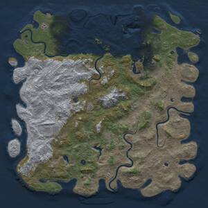 Thumbnail Rust Map: Procedural Map, Size: 6000, Seed: 963963963, 17 Monuments