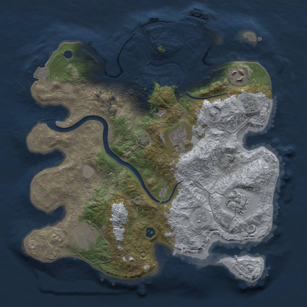 Rust Map: Procedural Map, Size: 3000, Seed: 1320471726, 10 Monuments