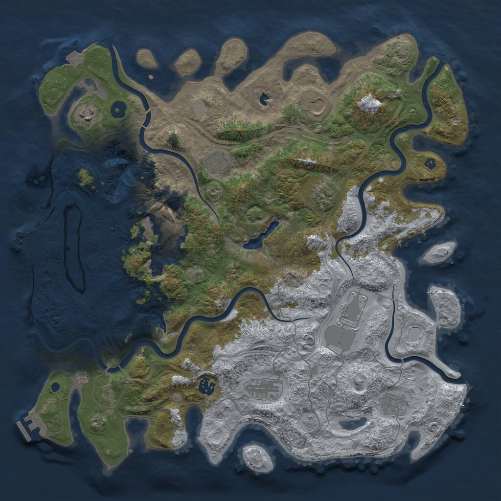 Rust Map: Procedural Map, Size: 4500, Seed: 363033971, 16 Monuments