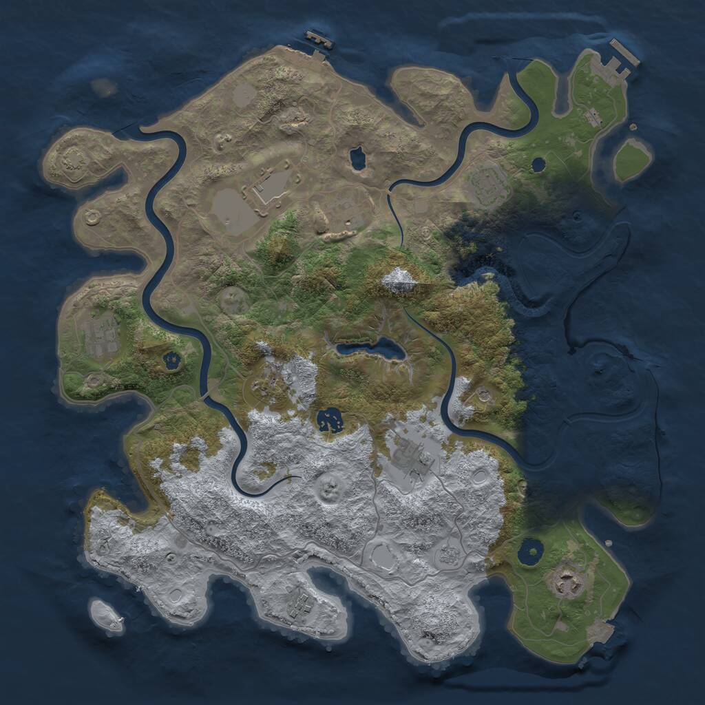 Rust Map: Procedural Map, Size: 4000, Seed: 1399210828, 15 Monuments