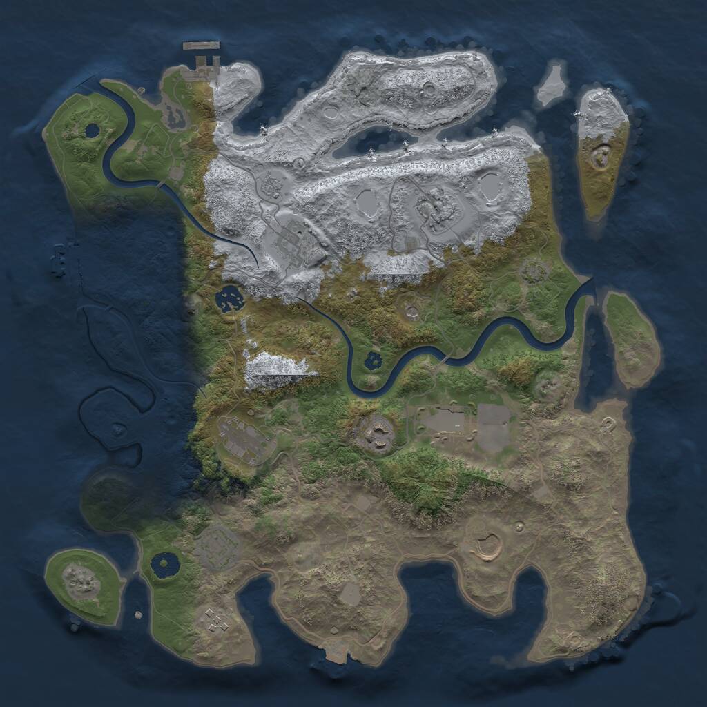 Rust Map: Procedural Map, Size: 3900, Seed: 22209, 15 Monuments