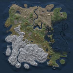 Thumbnail Rust Map: Procedural Map, Size: 4300, Seed: 3900, 17 Monuments