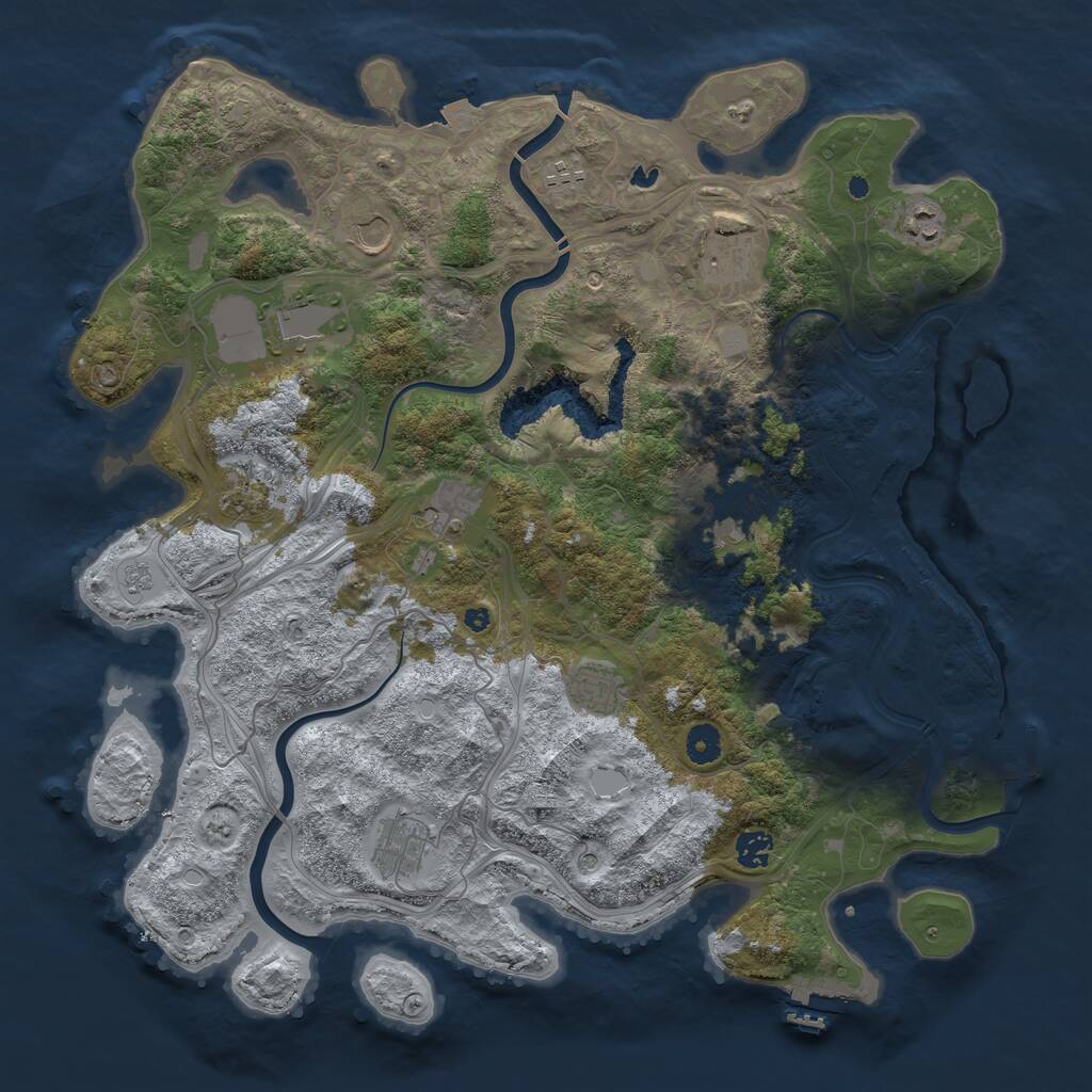 Rust Map: Procedural Map, Size: 4300, Seed: 3900, 17 Monuments