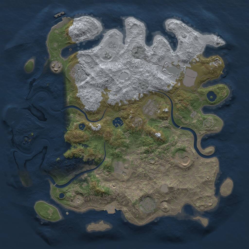 Rust Map: Procedural Map, Size: 3750, Seed: 10288820, 15 Monuments