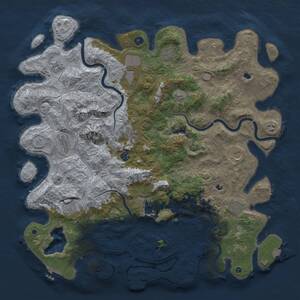 Thumbnail Rust Map: Procedural Map, Size: 5000, Seed: 1736124086, 17 Monuments